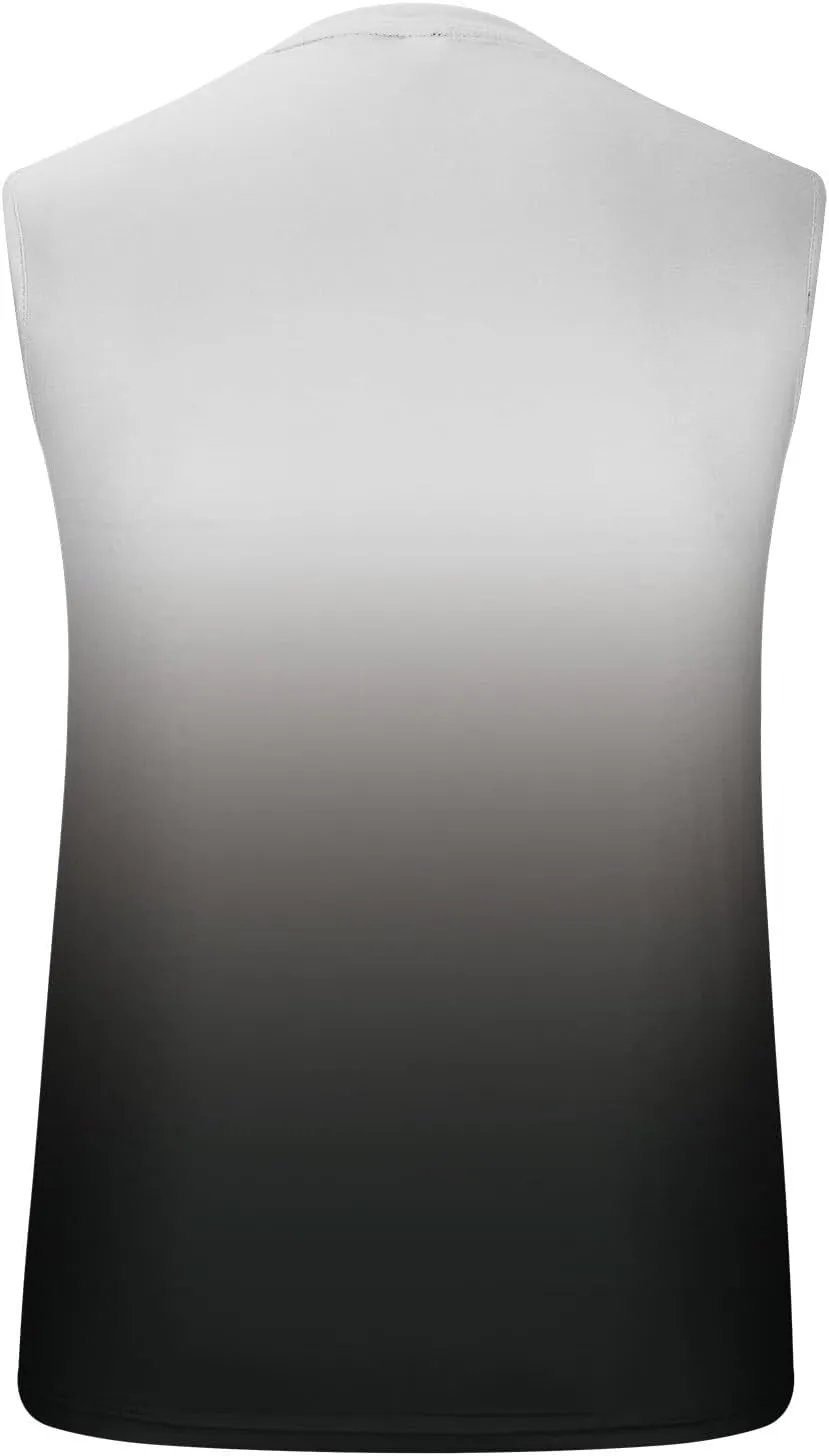 Xiaojmake Men's Workout Tank Top Quick Dry Athletic Running Muscle Tee Training Gym Shirt Ombre Sleeveless Cutoff Shirt