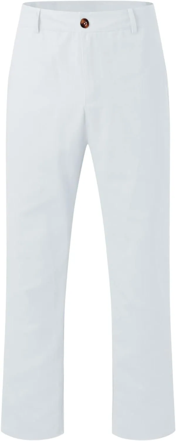 XUETON Men's Casual Office Work Suit Pants Formal Dress Trousers Stretch Flat-Front Chino Golf Pants Slim Fit Tapered Pants