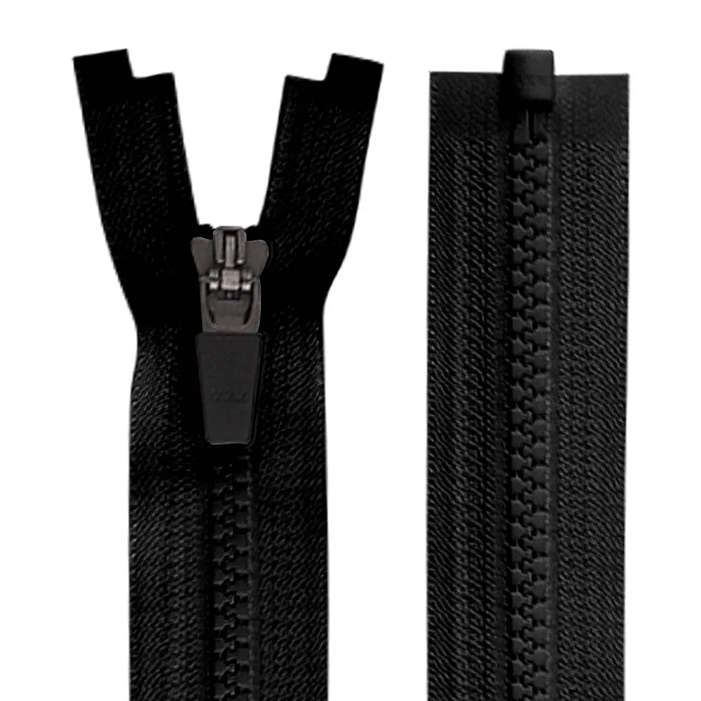 YKK- #5 Solid Black & White Vislon Open-End YKK Zipper