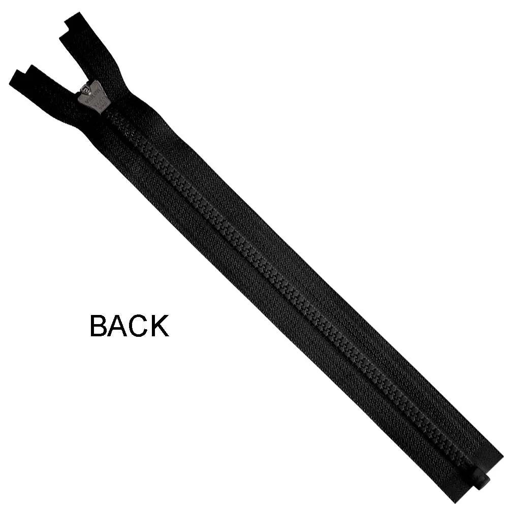 YKK- #5 Solid Black & White Vislon Open-End YKK Zipper