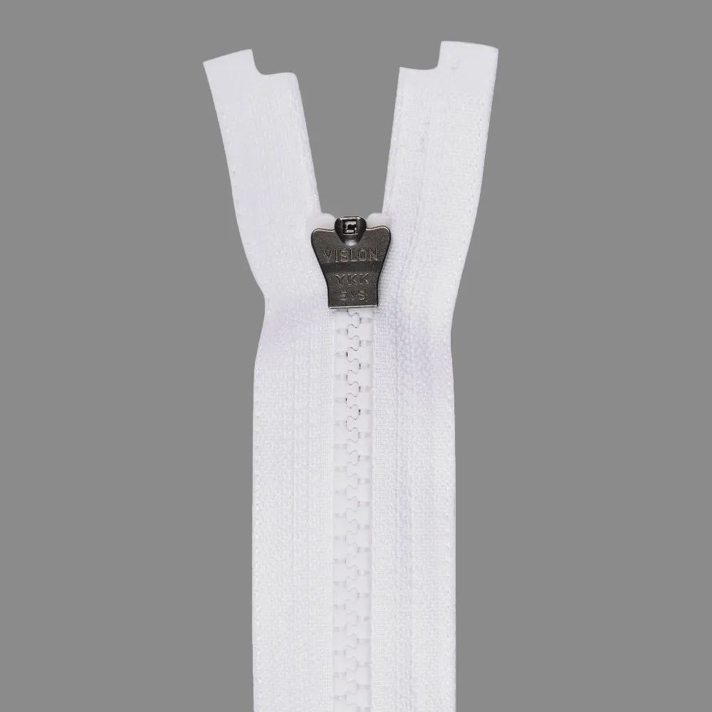 YKK- #5 Solid Black & White Vislon Open-End YKK Zipper