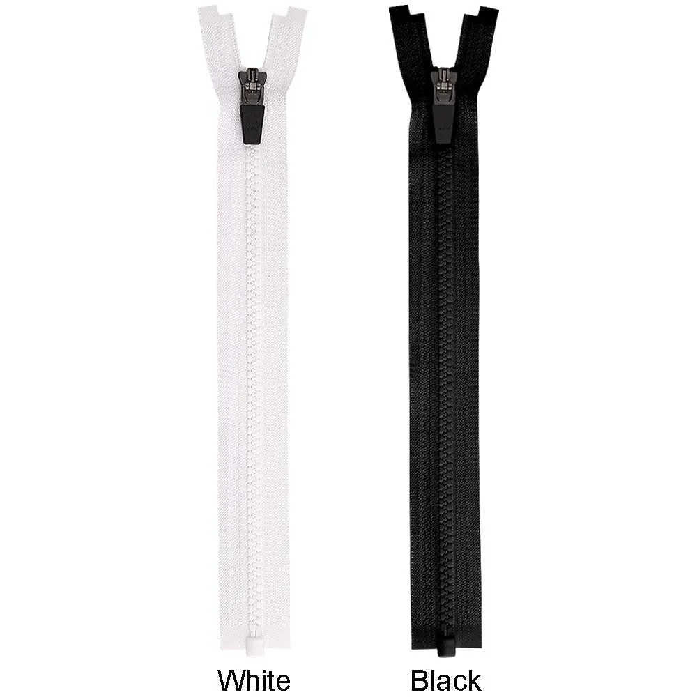 YKK- #5 Solid Black & White Vislon Open-End YKK Zipper