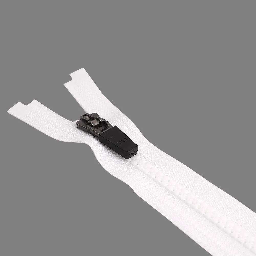 YKK- #5 Solid Black & White Vislon Open-End YKK Zipper