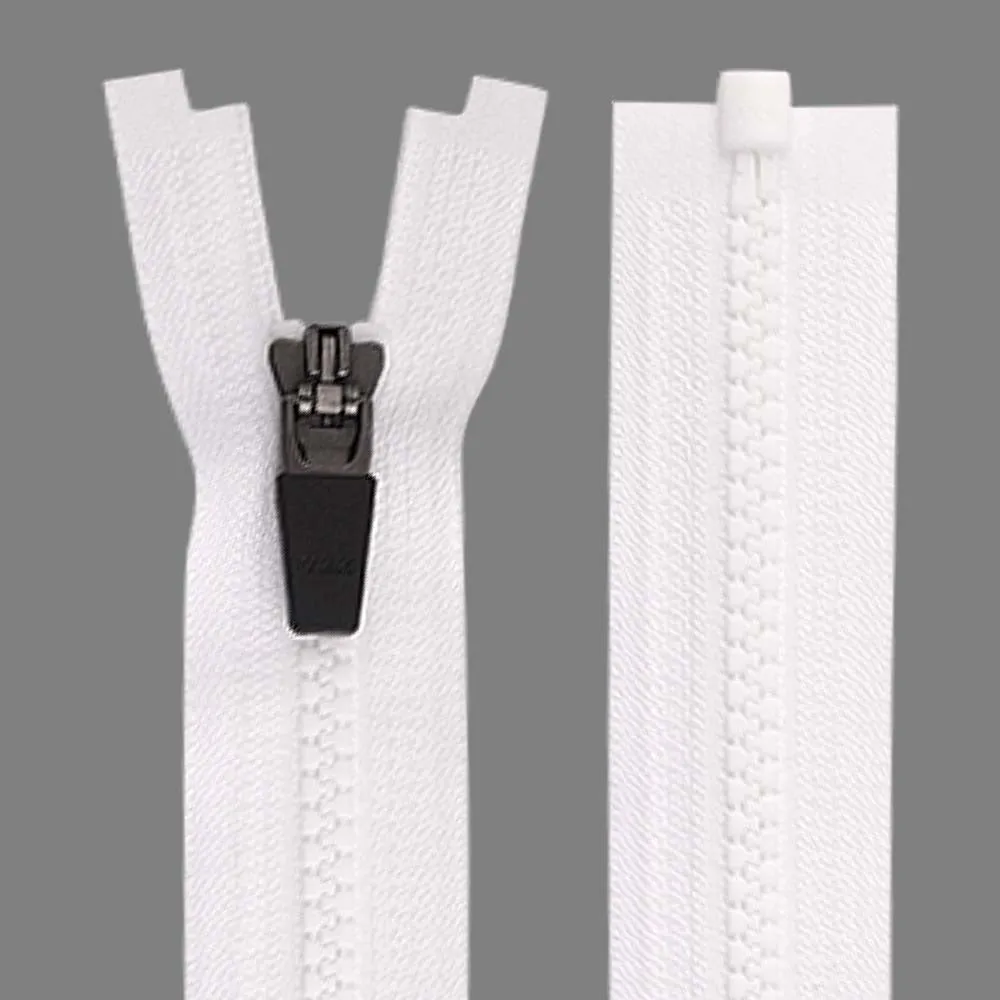 YKK- #5 Solid Black & White Vislon Open-End YKK Zipper