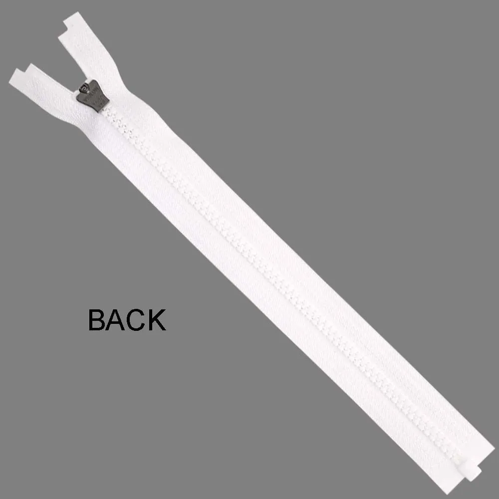 YKK- #5 Solid Black & White Vislon Open-End YKK Zipper