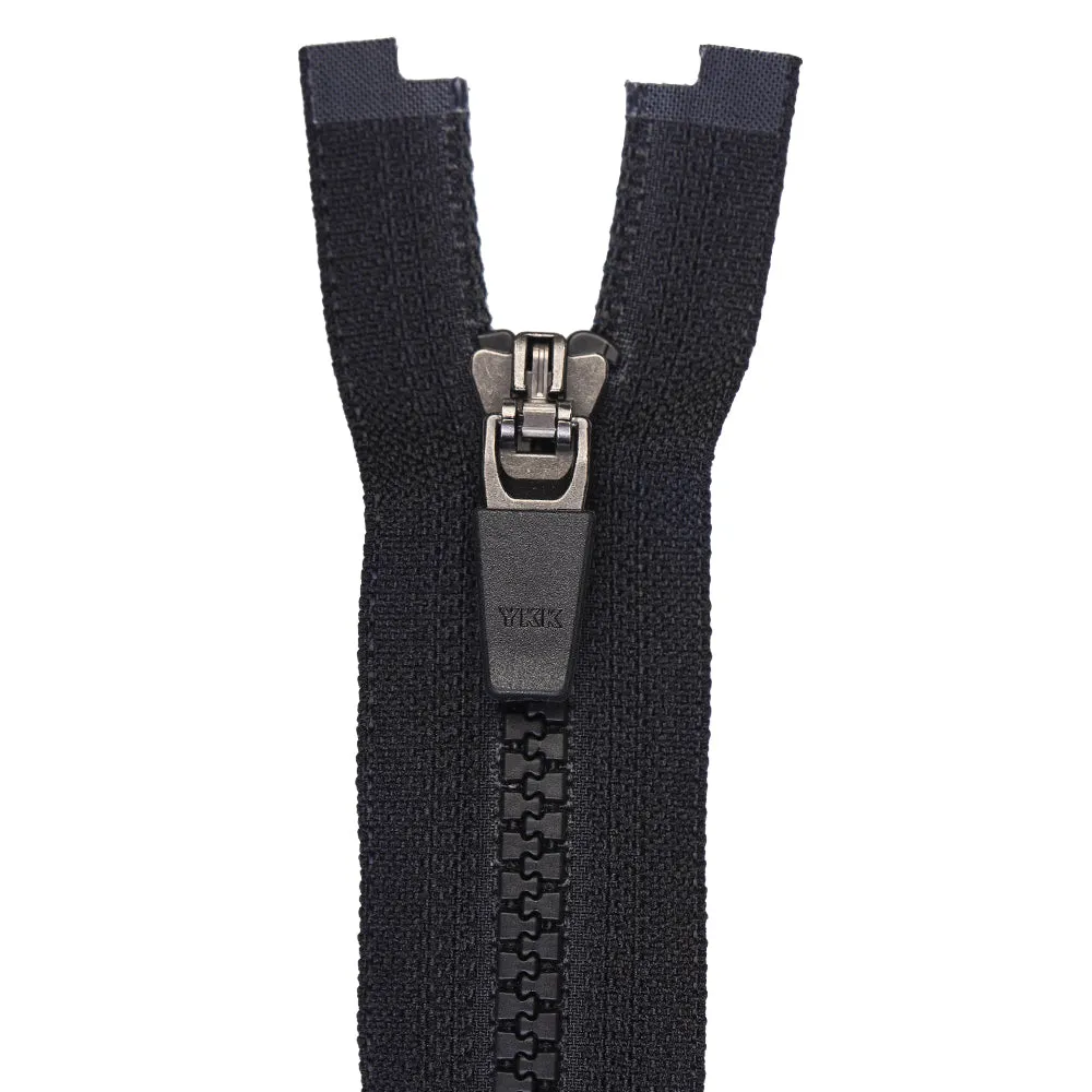 YKK- #5 Solid Black & White Vislon Open-End YKK Zipper