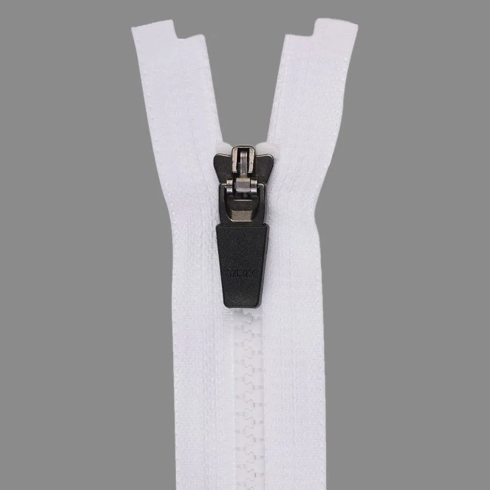 YKK- #5 Solid Black & White Vislon Open-End YKK Zipper