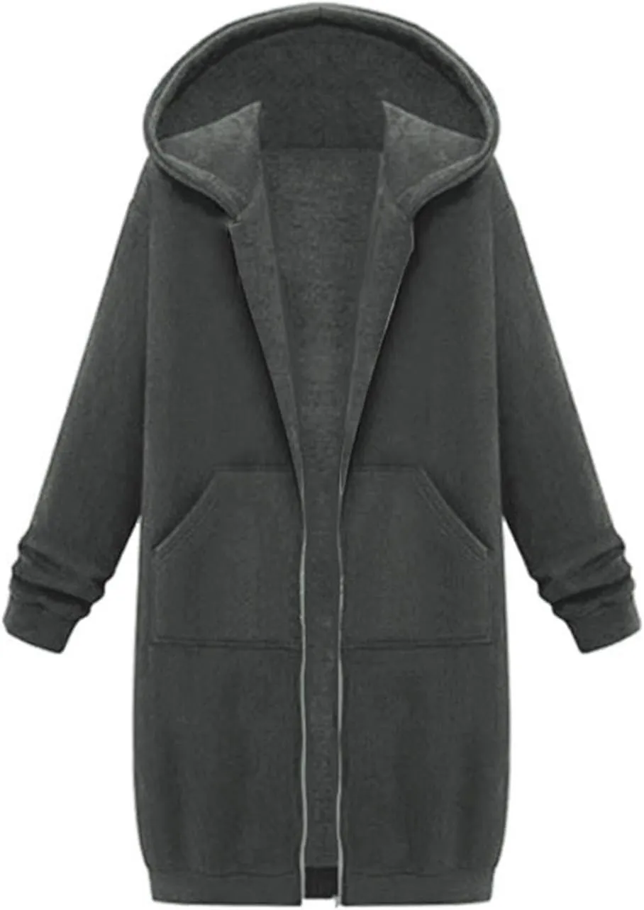 Zip Up Hoodies for Women 2024 Plus Size Long Sleeve Sweatshirts Casual Loose Jackets Coat Fall Clothes with Pockets