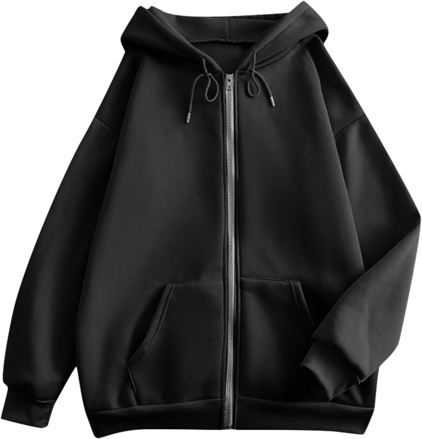 Zip Up Hoodies For Women Cropped Solid Color Sweatshirts Fall Outfits 2024 Long Sleeved Teen Girls Clothes