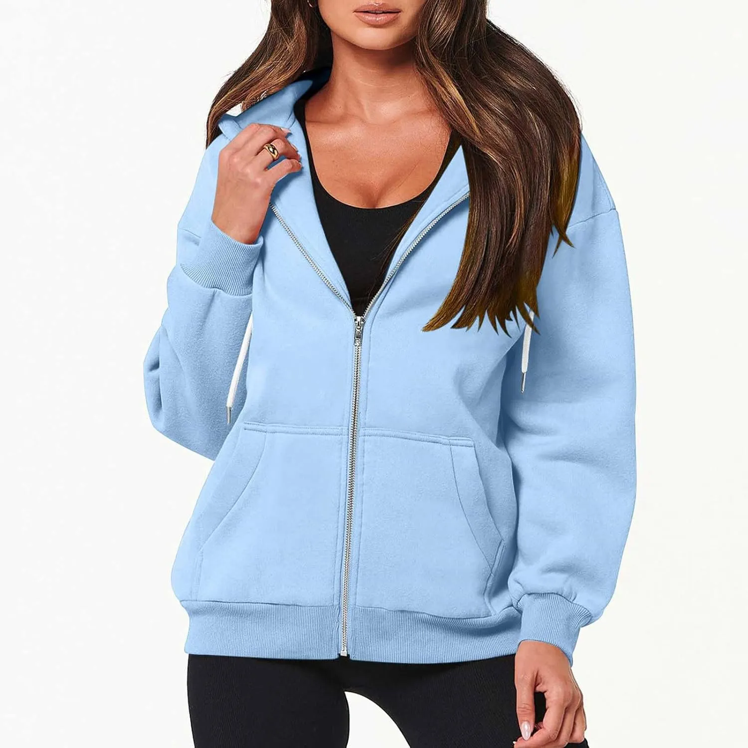 Zip Up Hoodies Women 2023 Fall Fashion Oversized Sweatshirt Y2k Sweaters Pullover Cute Teen Girl Jacket Trendy Winter Clothes