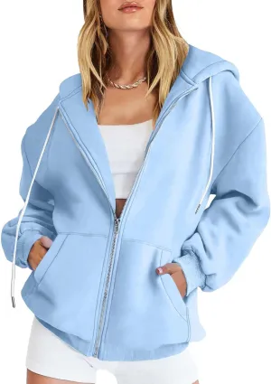 Zip Up Hoodies Women 2023 Fall Fashion Oversized Sweatshirt Y2k Sweaters Pullover Cute Teen Girl Jacket Trendy Winter Clothes