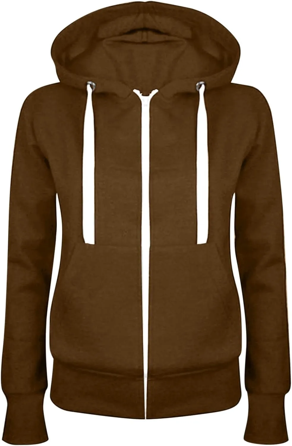 Zip Up Y2K Hoodies for Women Long Sleeve Fall Sweatshirts Oversized Casual Sweater Coats Jacket with Pocket
