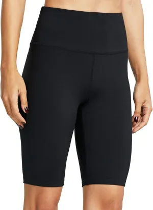 ZUTY 10" Biker Shorts Women High Waisted with 2 Hidden Pockets Workout Athletic Running Yoga Long Shorts